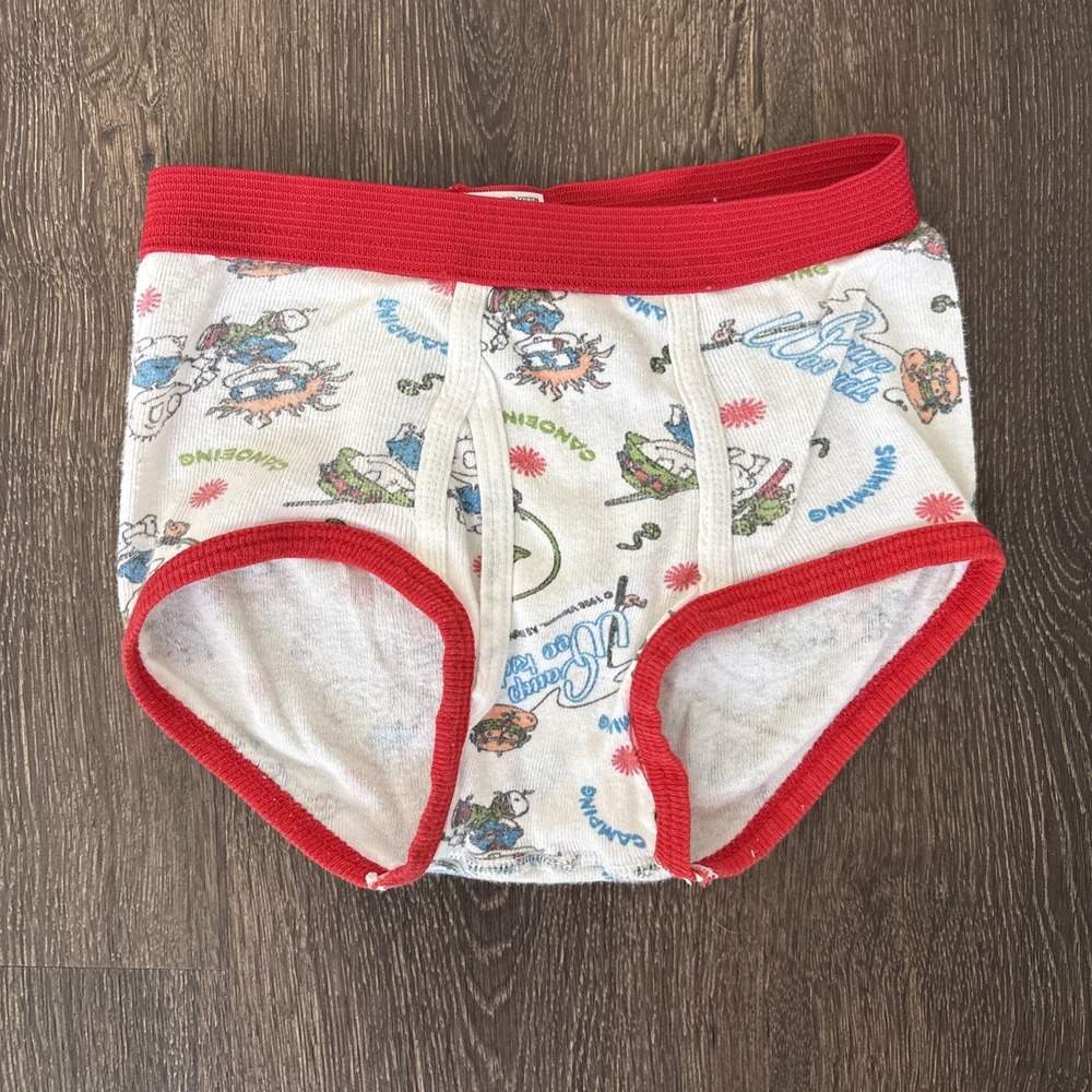 Vintage Hanes Size 6 Boys Rugrats Briefs Underwear Small Cartoon USA Made